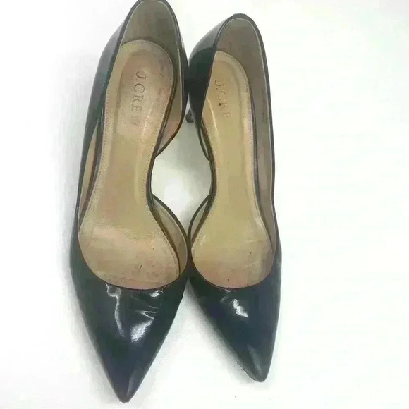 J. CREW  Valentina Patent Leather Black Heels Sz 6 EUC Italy - Picture 4 of 9